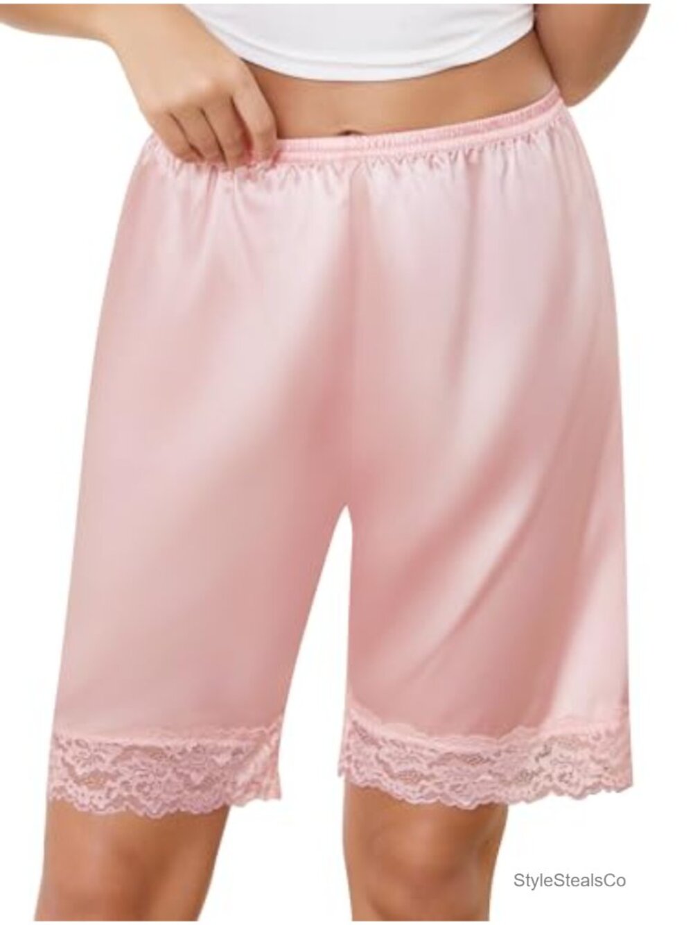 Women's Lace Trim Slip Shorts Anti-Chafing Pettipants Under Dress S-XXL